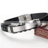 Black Color Custom Shape Silicone Bracelets for Men thumbnail-2