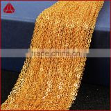 16 Inch 18K Gold Plated Copper Finished Chain Necklace Jewelry Finding Golden Flat Cable Chain Losbter Clasp