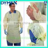 CPE Blue Isolation Gown Disposable Hot Sealed Seam Gown for Sale thumbnail-1