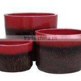 Pottery Oval Shape Set of 3 Garden Pot thumbnail-1