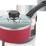 Red Aluminum Non-stick Press Cookware Kitchenware Set Sauce Pan Stock Pot Cooking Milk Pot thumbnail-1
