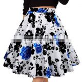 Women's flower Print Flared Skater Retro Style Swing Pinup Rockabilly vintage skirt
