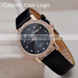 Yiwu Watch Factory Leather Strap Quartz Analog Women Custom Logo Watch