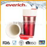 2016 Eco-friendly Custom Double Wall Ceramic Mug Wtih Cap thumbnail-4