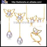 china wholesale 2015 latest design pearl set, 925 silver jewelry set,925 sterling silver jewelry set 2015