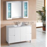White free standing one basin mirror cabinet bathroom vanity
