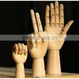 New Coming Cartoon Joint Wooden Hand for Decoration,3 Style Wooden Hand Toys for Children/Friends