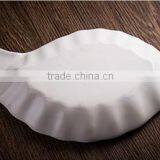 Ceramic Dinner Bamboo Shoots Shape White Irregular Plate for Restaurant Wedding Home thumbnail-2