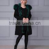 New Arrival High Quality Natural Fox Fur Lined Long Parka With Natural Raccoon Collar Supplier's Choice thumbnail-2