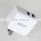 Golf Cellphone Charger Dual USB Cell Phone Charger 5v 2.1a/1a Good Quality Mobile Phone Charger thumbnail-3
