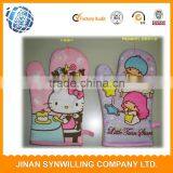 Cute Hello Kitty Lengthened Microwave Oven Gloves Mitts Cotton thumbnail-1