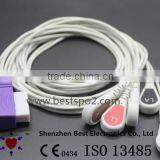 New Products Compatible With HP M4725A One-piece ECG Cable With 5 Lead Leadwires, Snap D-Type 11pin