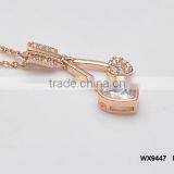 Double Arrow Hearts With AAA Cubic Zirconia Pendant Necklace Good Jewelry thumbnail-5