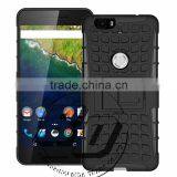 Newest Stylish Hybrid Kickstand Heavy Duty Armor Case TPU+PC Combo Case For Google Nexus 6P Hard Case Lowest Price
