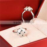 925 Silver Green Gemstone Racing Pigeon Rings Wholesale thumbnail-2