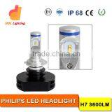 High Power DC 12 Volt Fanless Led Headlamp h7 5S Car Led Headlight Kits
