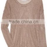 15JWL0214 woman knit linen sweater