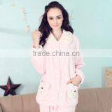 Newest Nightgowns 2017 Bundle Clothing Cotton Blue Classic Pajamas Customized 100% Polyester Thermal Coral Fleece Pyjamas thumbnail-2