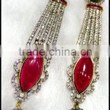 Long Emerald & Ruby Earrings thumbnail-1