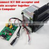 ICT bill acceptor Pulse output coin acceptor interface for kiosk machine