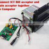 ICT bill acceptor Pulse output coin acceptor interface for kiosk machine