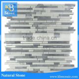 China factory mixed marble strip mosaic from KB stone
