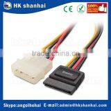 2017 Hot New Products PSU to Motherboard Extension Cable 4 Pin Male Molex to SATA 15 Pin Female Power Cable Adapter