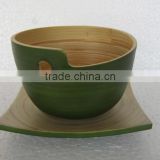 Unique design eco-friendly set bamboo bowls with tray made in Vietnam
