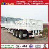 Heavy Duty Tri Axle Flatbed Side Wall Open Cargo Semi Truck Trailer for Sale Draw Bar Trailer thumbnail-6