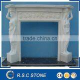 Statue Decorative White Marble Carving Fireplace thumbnail-1