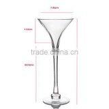 Tall Wedding Table Centerpiece Decoration Champagne Floral Ornament Clear Glass Vases thumbnail-3