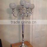 Candelabra/ Crystal Ball Candelabra/ Wedding Candle Holder thumbnail-1