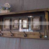 2016 Antique Wooden Wall Shelf With Photo Frame and Metal Hooks thumbnail-3