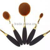 Wholesale Best Selling Oval Makeup Brush 5pcs Rose Gold Toothbrush Foundation Brush Set thumbnail-2