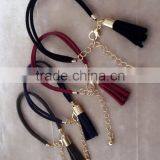 Suede Leather Bracelet Velvet Tassel Bracelet Bohemian Tassel Bracelet thumbnail-4