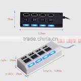 2016 New Arrival USB 2.0 High Speed 4 in 1 HUB With Blue LED for Power thumbnail-2