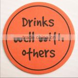 2015 round shape absorbent paper beer coaster or bar