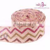 2.5 Inch Jute Ribbon Custom Printed Jute Ribbon Christmas Ribbon thumbnail-2