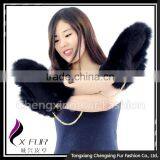 CX-A-67B Factory Direct Sale Women Fashion Fox Fur Fingerless Leather Gloves thumbnail-3