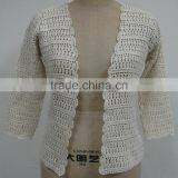 Wholesale High Quality Machine Crochet Lady's Long Sleeve Crochet Blouse Top thumbnail-2