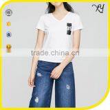 2017 Women Clothing Custom t Shirt Printing v Neck Women t Shirt thumbnail-1