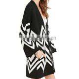 Custom Dolman Sleeves Chevron-patterned Front Open Womens Knitted Cardigan thumbnail-3