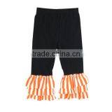 Wholesale High Quality Baby Clothes Icing Ruffle Pants Solid Color With Stripe Ruffles Yoga Pants thumbnail-5