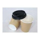 Food Grade 8 Oz Ripple Paper Coffee Cups , Disposable Paper Cups With Lids