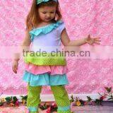 Multicolor Shirt Ruffle Shorts Summer Easter Rabbit Girls Outfit Clothes thumbnail-2