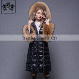2017 Italian Beautiful and Fashion Pattern Goose Down Jacket With Big Fur Collar and Cuff for Lady thumbnail-1