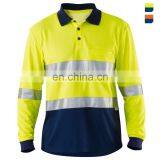 OEM Service High Visibility Long Sleeve Reflective Safety Polo Shirt Custom thumbnail-4