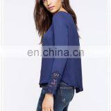 Korean Style Female Long Sleeve Chiffon Blouse for Ladies Wholesale thumbnail-5
