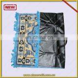 Black Leather Prayer Mat, Waterproof Travel Prayer Rugs, Portable Rugs With Hand Bag Saudi Arabia Rug thumbnail-1