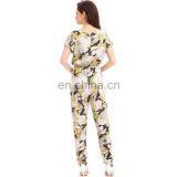 Korean Style Waist Ethnic Print Formal Office Ropa Mujer Jumpsuit For Middle Age Ladies thumbnail-4